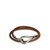 Hermès Jumbo Hook Double Tour Bracelet Brown Silvery Leather Metal  ref.92976