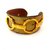 Bracelet manchette Hermès Beige en cuir véritable autruche  ref.93029