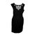 Autre Marque Gesticktes schwarzes Kleid Baumwolle  ref.93039