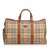 Burberry Haymarket Check Jacquard Travel Bag Brown Multiple colors Beige Leather Cloth  ref.93499