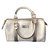 Gucci Boston silver bag Silvery White Grey Leather Cloth  ref.93620