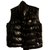 Moncler Winter padded sleeveless vest Black Suede  ref.94675