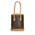Louis Vuitton Monogram Petit Bucket Brown Leather Cloth  ref.94708