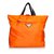 Prada Nylon-Einkaufstasche Schwarz Orange Tuch  ref.94725