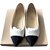 Chanel Black and White flats EU 36.5 Leather Cloth  ref.98210