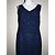 Autre Marque Langes Chiffonkleid mit Stickerei Blau - Ansicht 4