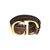 Cintura sottile in pelle marrone Christian Dior, magnifico logo CD in metallo dorato spazzolato  ref.98472
