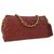 Chanel acolchado cadena de flecos Roja Cuero  ref.98513
