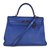 Hermès Kelly 35 com alça de couro clemência paraíso azul em muito bom estado! Azul marinho  ref.98757