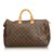 Louis Vuitton Monogram Speedy 40 Brown Leather Cloth  ref.98949