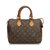 Louis Vuitton Monogram Speedy 25 Brown Leather Cloth  ref.98950
