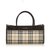 Burberry Plaid Canvas Handbag Brown Multiple colors Beige Leather Cloth Cloth  ref.98963