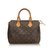 Louis Vuitton Monogram Speedy 25 Brown Leather Cloth  ref.98988