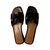 Oran Hermès sandali Nero Pelle  ref.99148