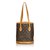 Louis Vuitton Monogram Petit Bucket Brown Leather Cloth  ref.99251