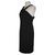 Robe noire asymétrique Halston Heritage Polyester Elasthane Rayon  ref.99301