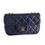 Édition limitée du sac à rabat bleu marine Chanel avec perles en swarovski Cuir  ref.99381