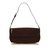 Fendi Wool Shoulder Bag Brown Dark brown Leather Cloth  ref.100146