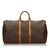 Louis Vuitton Monogram Keepall 55 Brown Leather Cloth  ref.100286