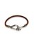 Hermès Jumbo Hook Bracelet Brown Silvery Leather Metal  ref.100485