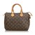 Louis Vuitton Monogram Speedy 25 Brown Leather Cloth  ref.100714