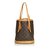 Louis Vuitton Monogram Petit Bucket Brown Leather Cloth  ref.100717