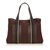 Hermès Sac Troca Horizontal MM Brown Black Dark brown Leather Cloth  ref.100721