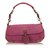 Prada Suede Baguette Pink Leather  ref.100734