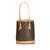 Bucket Louis Vuitton Monogramm-Petit-Eimer Braun Leder Leinwand  ref.100743