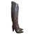 Plein Sud Boots Green Grey Leather Patent leather  ref.100862