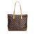 Louis Vuitton Monogram Cabas Mezzo Brown Leather Cloth  ref.100894
