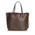 Louis Vuitton Damier Ebene Neverfull MM Brown Leather Cloth  ref.100952