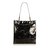 Chanel La bolsa de asas de cadena de charol Negro Cuero  ref.101129