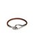 Hermès Jumbo Hook Bracelet Marrone Argento Pelle Metallo  ref.101412