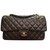 Timeless Chanel bolso de cuero liso atemporal Marrón oscuro  ref.101854