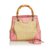 Gucci Small Bamboo Straw Satchel Brown Pink Beige Leather  ref.101910
