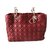 Dior Shopping tote bag Cuir Bordeaux  ref.101994