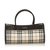 Burberry Plaid Canvas Handbag Brown Multiple colors Beige Leather Cloth Cloth  ref.102094