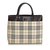 Burberry Plaid Coated Canvas Tote Bag Brown Multiple colors Beige Leather Cloth Cloth  ref.102134