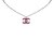 Chanel CC Anhänger Halskette Silber Pink Metall  ref.102143