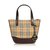 Burberry Plaid Canvas Handbag Brown Multiple colors Beige Leather Cloth Cloth  ref.102169