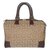 Céline CELINE vintage bag Boston canvas Sulky brown Leather Cloth  ref.102372