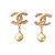 Chanel-Ohrring Weiß Golden Metall Perle  ref.102399