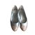 Ballet flats Chanel Prata Couro  ref.102401
