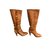 Karen Millen Camel boots Light brown Caramel Leather  ref.102578