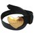 Yves Saint Laurent heart 743 Black Golden Leather  ref.102778