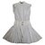 Dolce & Gabbana robe évasée à fines rayures Coton Blanc  ref.102794