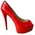 Christian Louboutin Heels Red Patent leather  ref.102907
