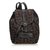 Burberry Canvas Drawstring Backpack Brown Black Dark brown Leather Cloth Cloth  ref.103074
