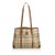 Burberry Plaid Canvas Tote Bag Brown Multiple colors Beige Leather Cloth Cloth  ref.103307